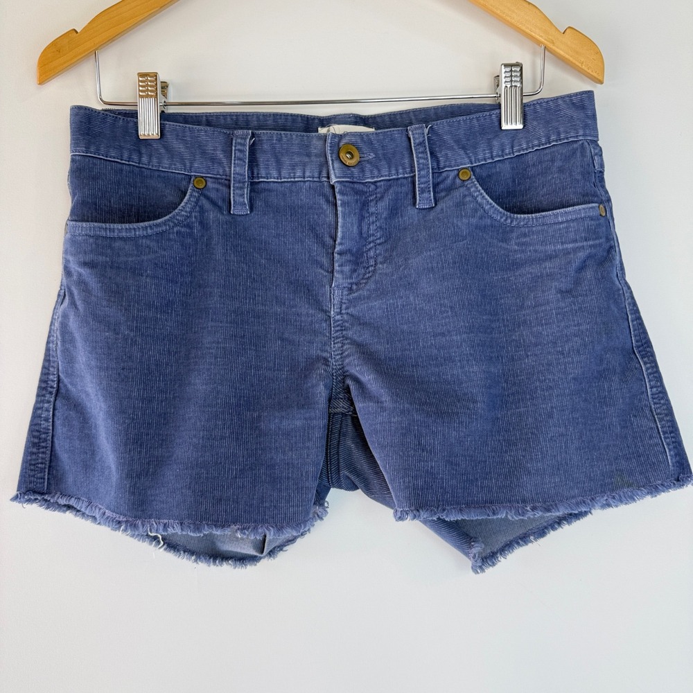 Carve Designs Oahu Dogtown Corduroy Shorts Womens 4 Blue Raw Hem Frayed